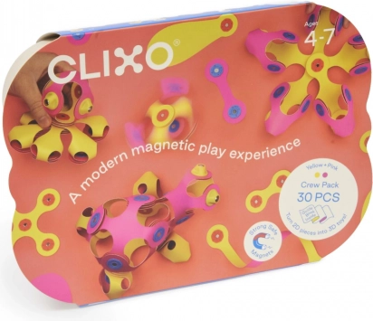 Magnetyczne klocki Clixo Crew Pack, różowe i żółte