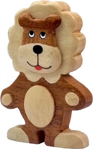 Drewniany magnes lew – ręcznie wykonywana dekoracja 2Kids Toys