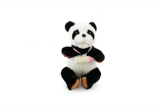 Interaktywna panda z butelką