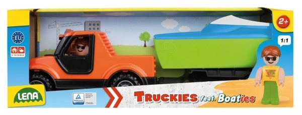 Auto Truckies Pickup z pojazdem i łódką