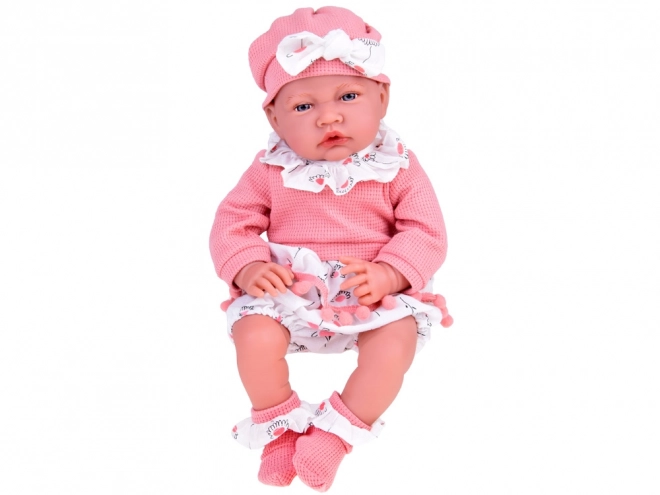 Interaktywna lalka dla dzieci 45 cm w różowym komplecie
