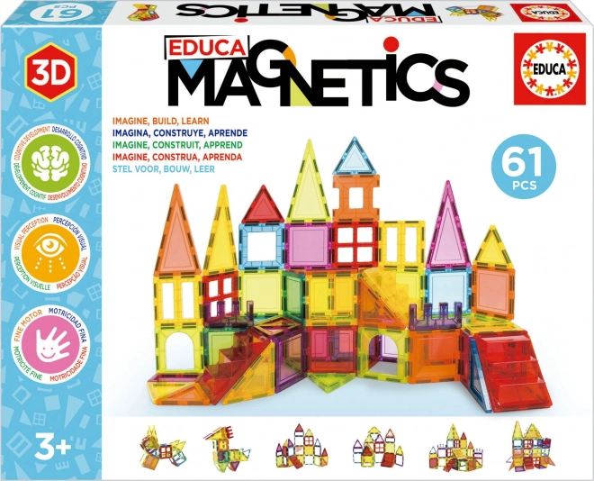 EDUCA Magnetyczne klocki Magnetics 61 elementów