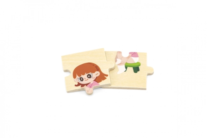 Drewniane puzzle ubieranki