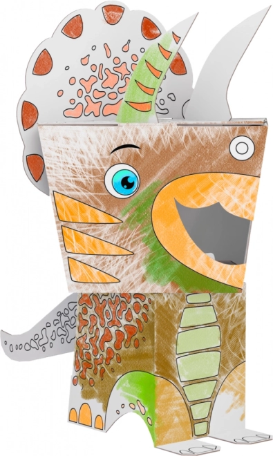 Papierowa składanka 3D do kolorowania – kot – Triceratops