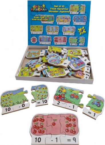Drewniane puzzle Odejmowanie - 30 elementów