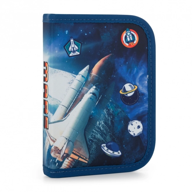 Szkolny piórnik Space z dwoma skrzydełkami