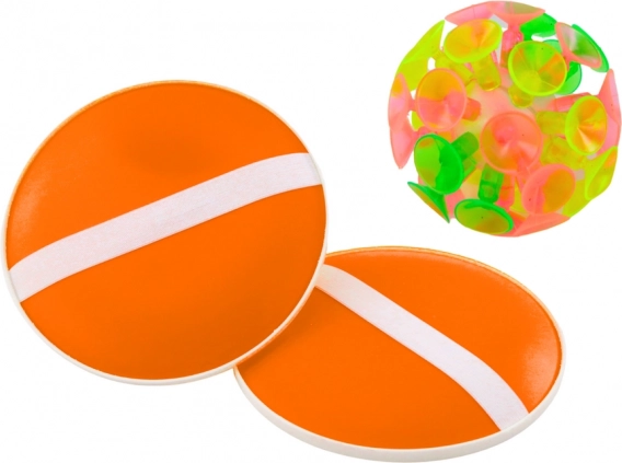 Zręcznościowa gra Orange – paletki i piłka z przyssawkami