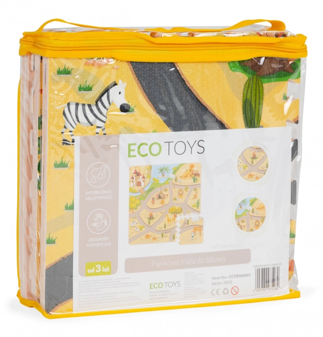 ECOTOYS Piankowe puzzle Safari z brzegiem
