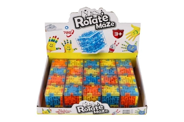 Kostka łamigłówka z kulką 4x4x4 plastik 20 sztuk w pudełku