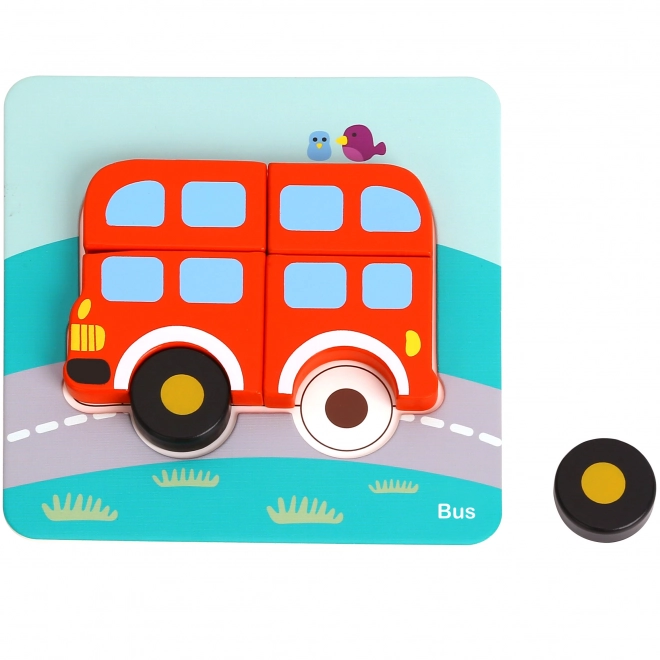 Woopie drewniane puzzle pojazdy Montessori FSC