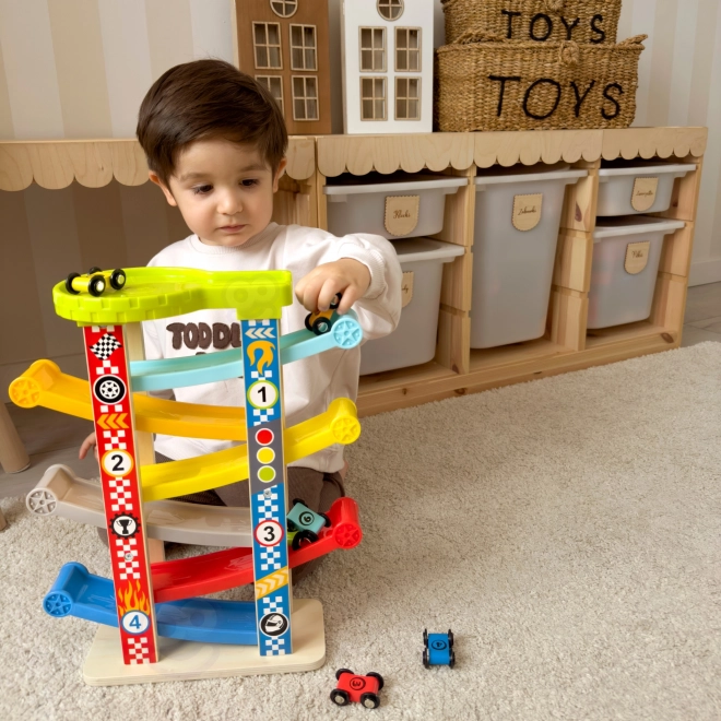 Tooky Toy Kolorowa zjeżdżalnia dla aut