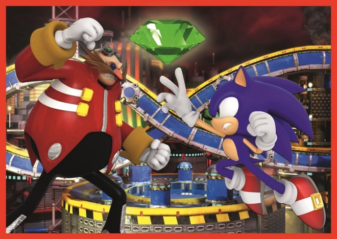 Puzzle 4w1 Sonic/Sonic The Hedgehog 28,5x20,5cm w pudełku 28x28x6cm
