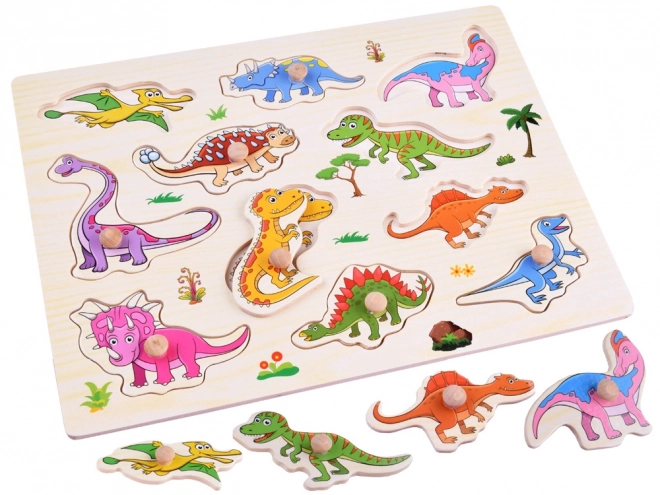 Drewniane puzzle dinozaury