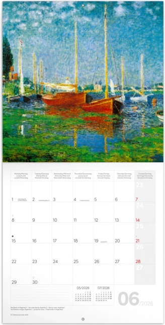 Kalendarz notatek Claude Monet 2026, 30 x 30 cm