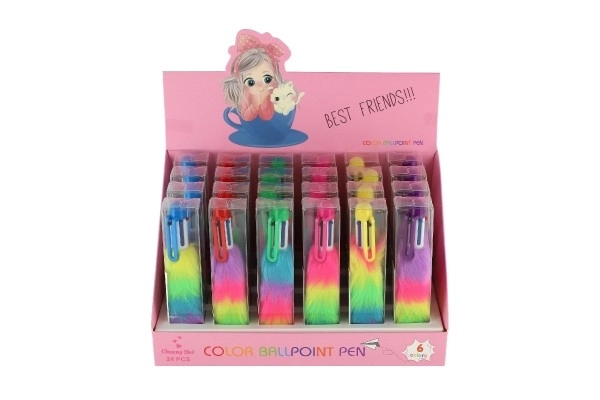 Teddies kolorowy pluszowy długopis z frędzlami