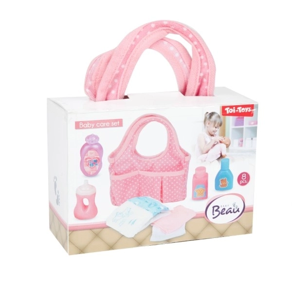Torba dla lalek z akcesoriami plastikowa w plastikowym pudełku 17x12x7cm