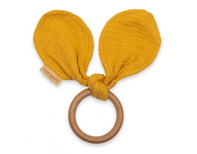 Gryzak uszka New Baby Ears musztardowy