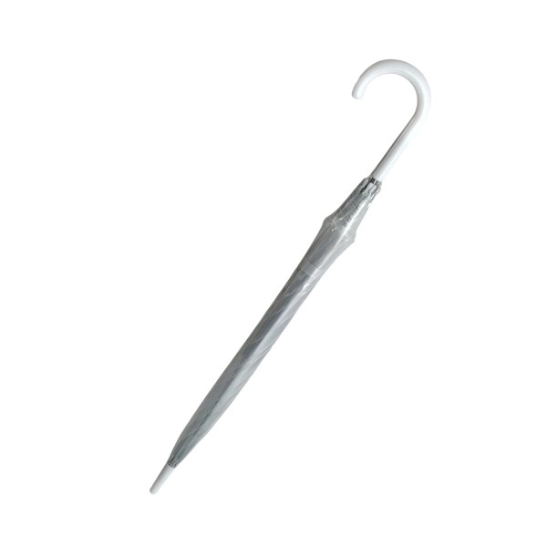 Parasol przezroczysty biały ślubny plastik/metal 82cm w pokrowcu