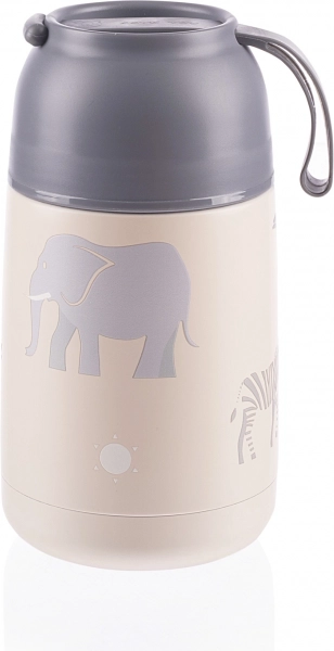 Termos na jedzenie z silikonowym uchwytem 620 ml, Safari