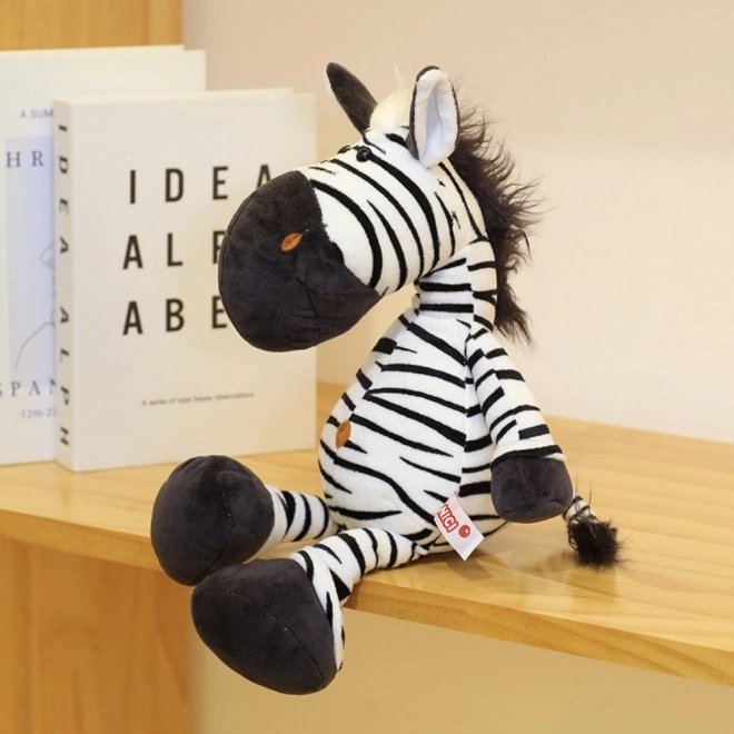 Puszysta zabawka zebra czarno-biała 25 cm