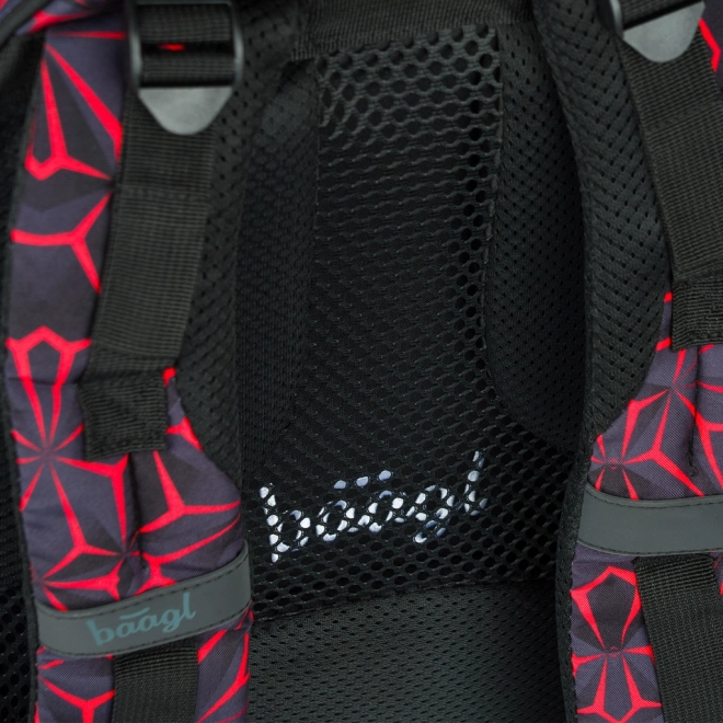 BAAGL Plecak szkolny Core Red Polygon