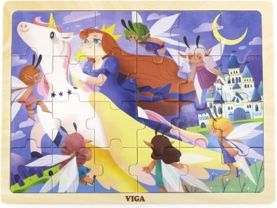 Drewniane puzzle bajkowe 24 elementy