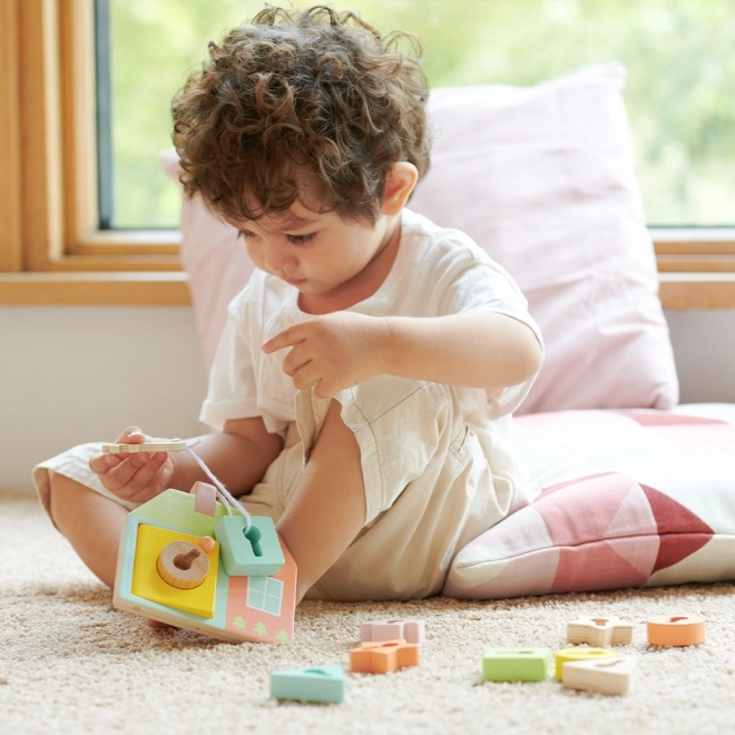 Classic World Montessori drewniane nawlekanie klucze i drzwi 11 szt.