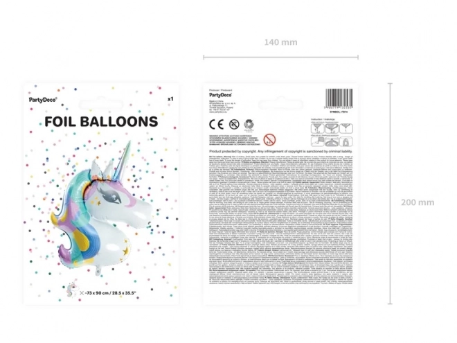 Foliowy balon Jednorożec 73cm x 90cm