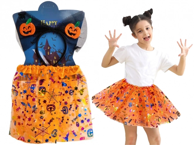 Halloweenowy kostium z opaską i tiulową spódniczką