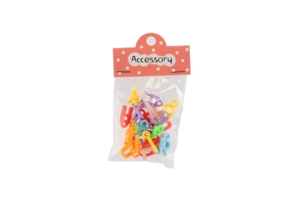 Plastikowe koraliki serce, litery ze sznurkiem 2 rodzaje w woreczku 6,5x11x1cm