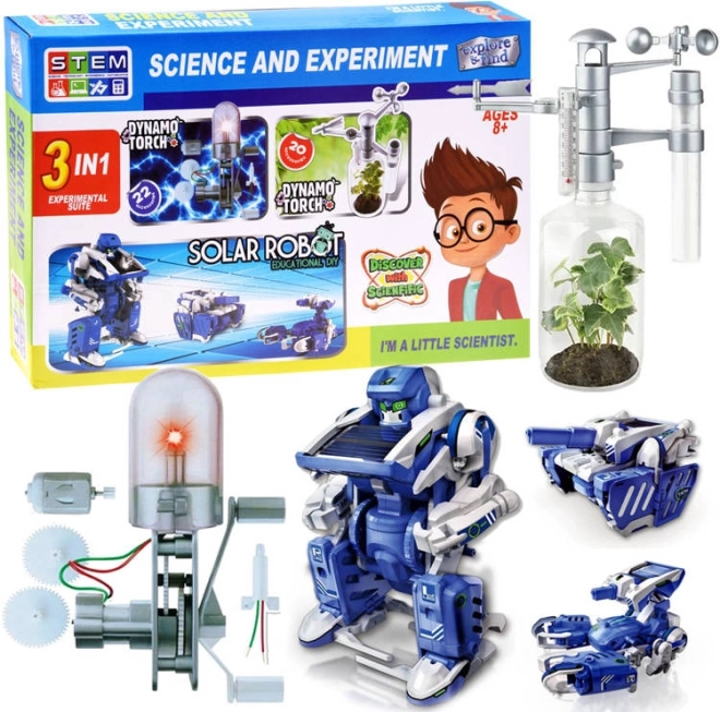 Naukowy zestaw 3w1 robot z dynamem