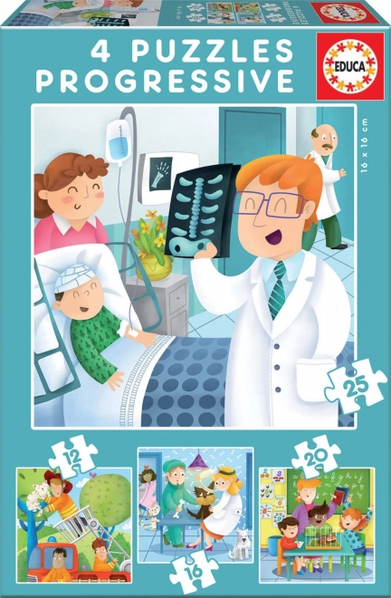 Puzzle dla dzieci Przyszłe zawody 4w1