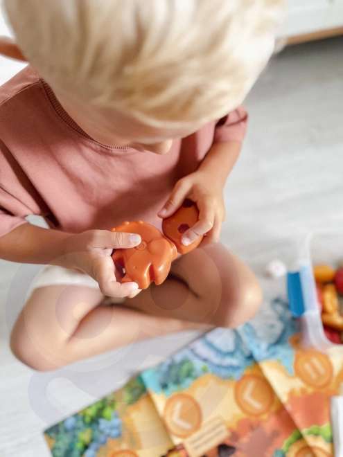 Zestaw konstrukcyjny Dinozaury 2w1 gra planszowa