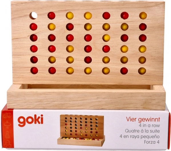 Goki drewniana gra cztery w rzędzie