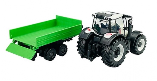 Bburago Farma 10cm Traktor z Przyczepą - Valtra N174 - Przyczepa Wywrotka