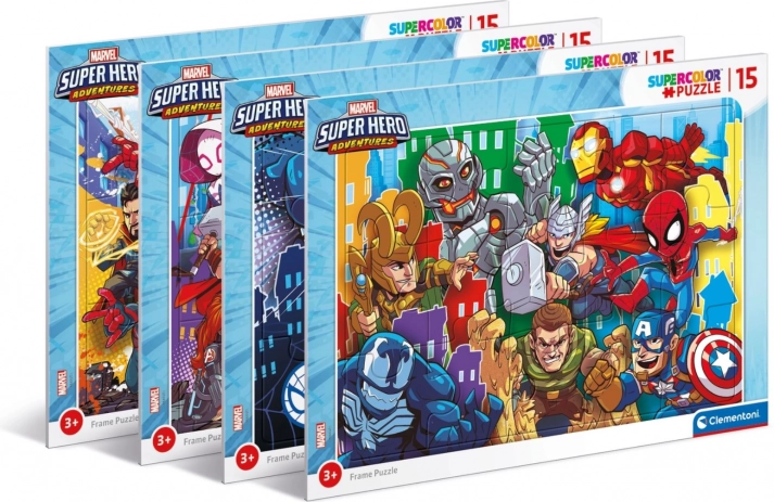 Ramkowe puzzle 15 elementów Superhero Clementoni