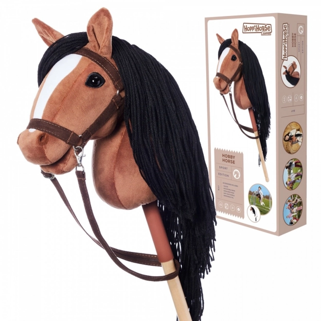 Koń na kiju Hobby Horse HOPPIHORSE ciemno brązowy