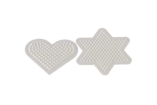 Podkładka do zaprasowywania koralików Hama MIDI - gwiazda, serce plastik 2 szt. w woreczku 9x9cm