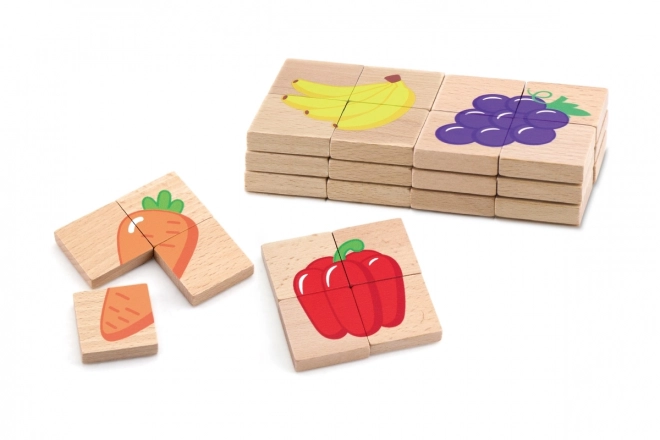 Drewniane magnetyczne puzzle - owoce
