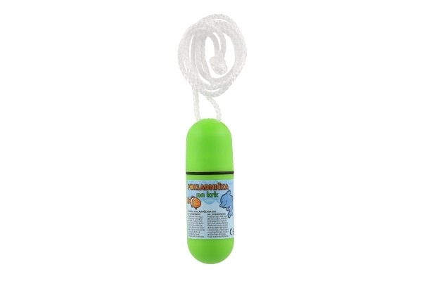 Skarbonka na szyję ze sznurkiem 11,5 cm plastik różne kolory