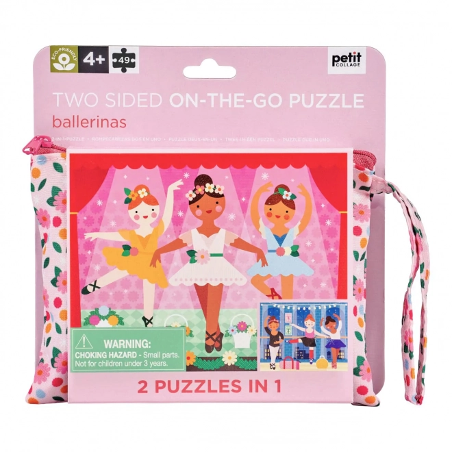 Petit Collage Puzzle Dwustronne 2 w 1 Baletnice
