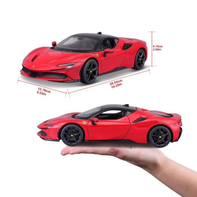 Metalowy model Ferrari SF90 Stradale czerwony 1:18