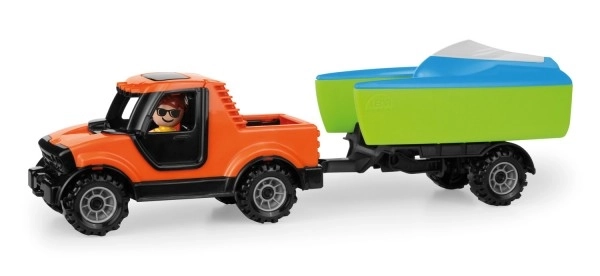Auto Truckies Pickup z pojazdem i łódką