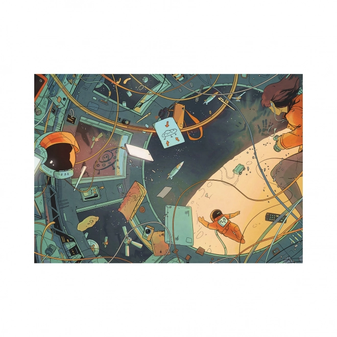 Puzzle Kosmos - Znajdź 10 przedmiotów 47x33cm 300 elementów XL w pudełku 27x19x4cm