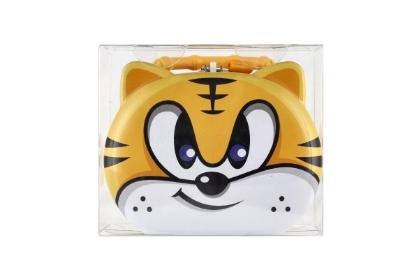 Skarbonka kot/puszka kotek z zamkiem 14x12cm 3 kolory w plastikowym pudełku