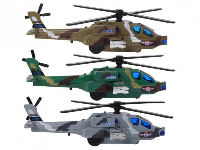 Wojskowy helikopter Wojskowy helikopter Aluminiowa mieszanina Efekty świetlne i dźwiękowe