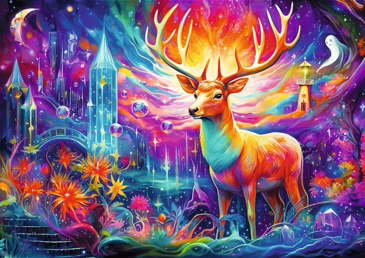 Puzzle 1000 elementów – mistyczny jeleń DreamScapes