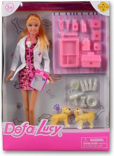 Lalka Lucy weterynarka różowa
