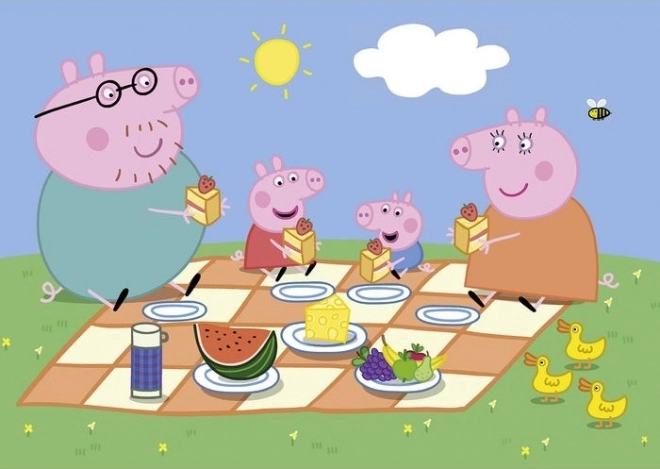 Puzzle 2 x 60 elementów Super Colour Świnka Peppa