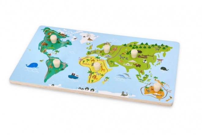 Puzzle z uchwytami mapa świata